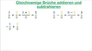 21 Gleichnamige Brüche addieren und subtrahieren [upl. by Rorie]