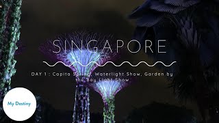 Day 1 in Singapore Capita Spring Waterlight Show Garden by the Bay Light Show mydestinysingapore [upl. by Jewelle252]