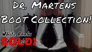 Dr Martens Boot Collection 14 and 20 eye Boots Collection ASMR White Boots SOLD [upl. by Boorman414]