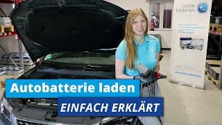 Autobatterie laden  Ladegerät anschließen  Tutorial [upl. by Rabjohn]