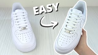 HOW TO BAR LACE NIKE AIR FORCE 1s EASY Way [upl. by Giusto542]