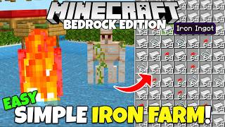 Minecraft Bedrock EASY IRON FARM Tutorial MCPE Xbox PS5 PC [upl. by Caldeira]