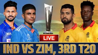 🔴Live India vs Zimbabwe 3rd T20I  IND vs ZIM Live Cricket Match IND vs ZIM Live Cricket Match [upl. by Llehcim]