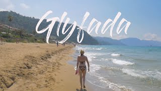 Corfu Greece Relaxing virtual beach walk  Glyfada beach [upl. by Mailiw1]