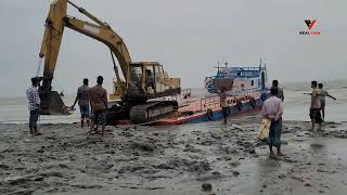 Excavator Passing River [upl. by Airdnek]