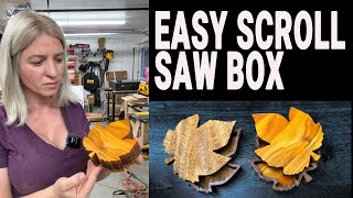 How to build a wooden box with scroll saw Maple leaf shape no plans required Christmas gift idea [upl. by Brezin246]