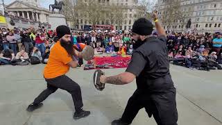 Vaisakhi Trafalgar Square 2024 1st Demo infight cam [upl. by Wulfe]