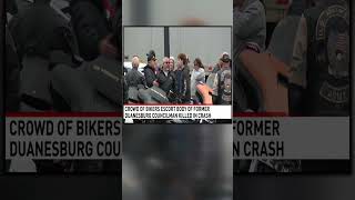 Owner of the Harley Rendezvous in New York Killed in Deadly Crash Escorted by Friends and Family [upl. by Ettedualc]