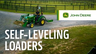 Mechanical Selfleveling Loader technology  John Deere Compact Utility Tractors [upl. by Nivram]