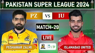 PSL LIVE  PESHAWAR ZALMI vs ISLAMABAD UNITED MATCH 20 LIVE COMMENTARY  PZ vs IU LIVE [upl. by Davidoff]