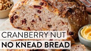 Cranberry Nut No Knead Bread  Sallys Baking Recipes [upl. by Adnilema]