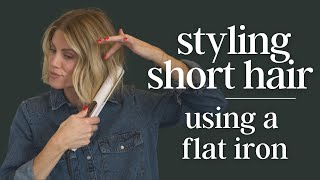 Styling Short Hair  Using a Flat Iron [upl. by Yttiy533]