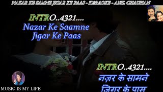 Nazar Ke Saamne Jigar Ke Paas Karaoke With Scrolling Lyrics Eng amp हिंदी [upl. by Ait]