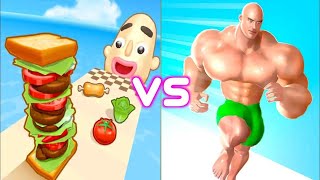 sandwich runner vs muscle rush🥤🧃🥪🍗🍔🌭🥪🥪 Max level gameplay walkthrough Max 14 WellDoragaming [upl. by Nyltiak]