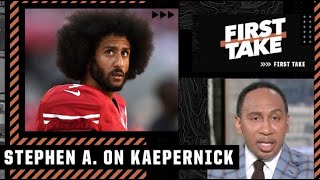 Stephen A reacts to Colin Kaepernick saying he is still working on a return to the NFL  First Take [upl. by Tewell]