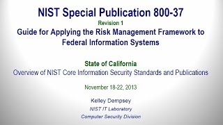 2013 NIST Training Pt 1 SP 80039  Hosted by the California Information Security Office [upl. by Yruoc591]