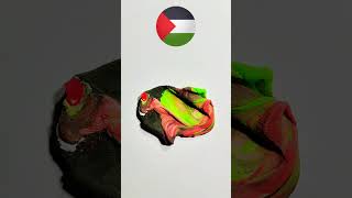 Flag of Palestine Red an Green color mixed shorts colormixing satisfyingart asmart [upl. by Redliw]