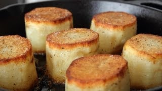 Fondant Potatoes  Crusty Potatoes Roasted with Butter and Stock [upl. by Nallid]