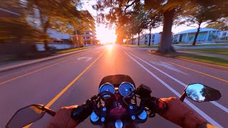 Royal Enfield INT 650  Continental GT 650 Sunset Ride • RAW SOUND [upl. by Clarine]