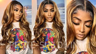 SILKY HIGHLIGHTED BODYWAVE 13X4 LACE FRONT WIG INSTALL ft Zlike Hair  PETITESUE DIVINITII [upl. by Ewall]