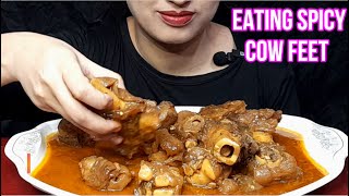 EATING 3 KG SPICY BEEF FEET MUKBANG SPICY BITES ASMR WITH EMMA  SPICY PAYE 3 KG EATING ASMR [upl. by Ahsial728]