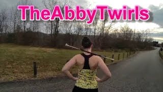 Slow Motion Baton Twirling DubStep  GoPro Hero3 Black  How to Twirl a Baton  TheAbbyTwirls [upl. by Fabiola939]