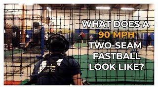 What does a 90 MPH twoseam fastball look like Driveline Baseball [upl. by Nelleus198]