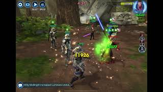 SWGOH Grand Arena Clone Trooper Captain Rex Omicron vs Emperor Palpatine Lead [upl. by Stier]