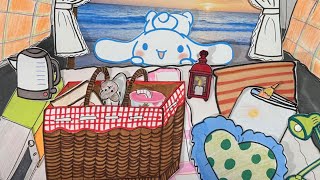 🫧Paper DIY🫧🏖️Enjoying a wonderful time with cinnamoroll beside the beach⛱️sanrio Paper ASMR [upl. by Eixela]