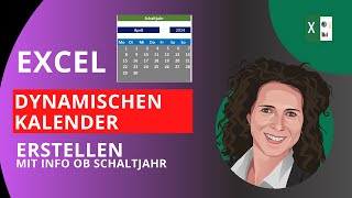 Excel Dynamischen Kalender erstellen mit Info ob Schaltjahr [upl. by Roydd]