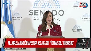 🔴VICTORIA VILLARRUEL ANUNCIÓ LA REAPERTURA DE CAUSAS DE quotVÍCTIMAS DEL TERRORISMOquot [upl. by Stephenie]