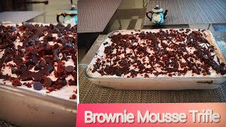 Chocolate Brownie Mousse Trifle Recipe  Chocolate Mousse Dessert  Brownie Triffle Mischas Diaries [upl. by Sandy]