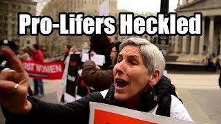 ProLifers Heckled by ProAborts at NYC March for Life [upl. by Tamarra]