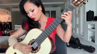 Thu Le plays El Choclo arr Roland Dyens on Alma Guitar [upl. by Annasoh]