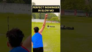 Outswing vs Inswing in slow mo 🔥 art of swing Bowling cricket shorts [upl. by Akinad672]