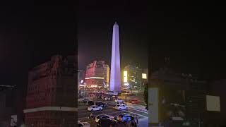 ✨️Obelisco  Buenos Aires 🇦🇷🌃 vida nocturna [upl. by Reginnej]