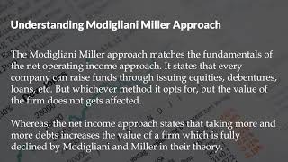 Modigilani and Miller Approach PPT  Full Explanation in Detail [upl. by Koah24]