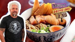 Guy Eats LIGHTS OUT Noodles  Crawfish Dumplings in TN  Diners DriveIns and Dives  Food Network [upl. by Fried]