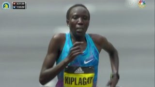 2017 Boston Marathon Edna Kiplagat wins Womens Elite [upl. by Oecile]