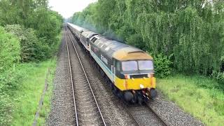 Double headed Snowdonia Statesman rail tour on the North Wales Coast 15052024 [upl. by Anileh]