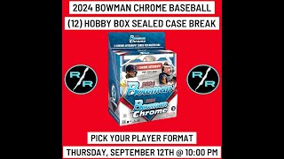 2024 Bowman Chrome Baseball 12 Hobby Box 1 Case eBay Player Break Thursday 912  1000 PM EST [upl. by Merriott753]