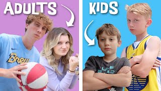 Adults vs Kids Trick Shot Challenge [upl. by Sweatt879]