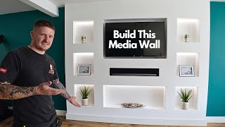 How to Build This Incredible Media Wall Quickly and Easily  Anyone Can Build This [upl. by Ycul]