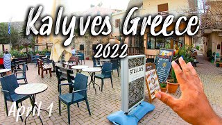 Kalyves Crete Walking tour 4K UHD Crete Greece 2022 [upl. by Pooi]