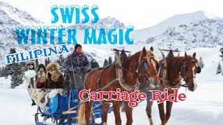 Filipina Experienced  Horse Carriage Ride  SWISS WINTER MAGIC  SWITZERLAND🇨🇭 [upl. by Newsom760]