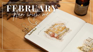 February Bullet Journal Plan With Me  Urban Sketches 🖊️ [upl. by Smoht867]