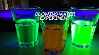 Glowing Water Experiment Make Water Glow In The Dark  Kids Science Experiments [upl. by Teague]