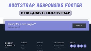 How to create Responsive Footer using HTMLCSSJS and Bootstrap  Responsive Footer using Bootstrap [upl. by Carola]