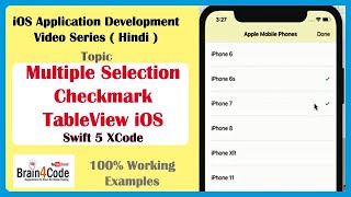 How to Table View with Multiple Selection Checkmark in Swift 5 XCode  Hindi  UITableView in iOS [upl. by Ennaed]