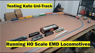 Train Table Update 04 Testing Kato Track and Running EMD HO Scale Locomotives [upl. by Acirt529]